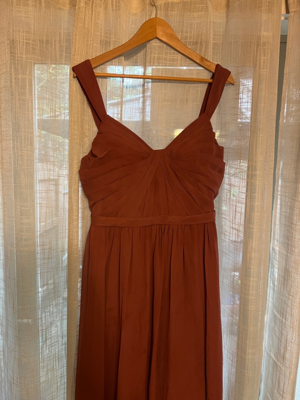 Azazie Rust Brown Wide-Strap Maxi Dress - Picture 2 of 7